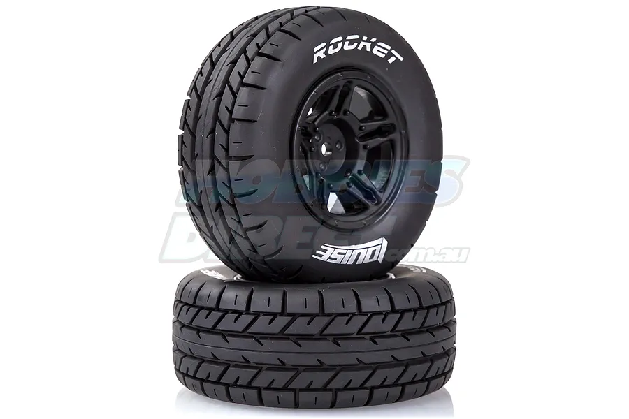 Louise 2.2/3.0&amp;quot; Rocket Tyres on Black Rims - Glued Wheels 2Pcs image 14480