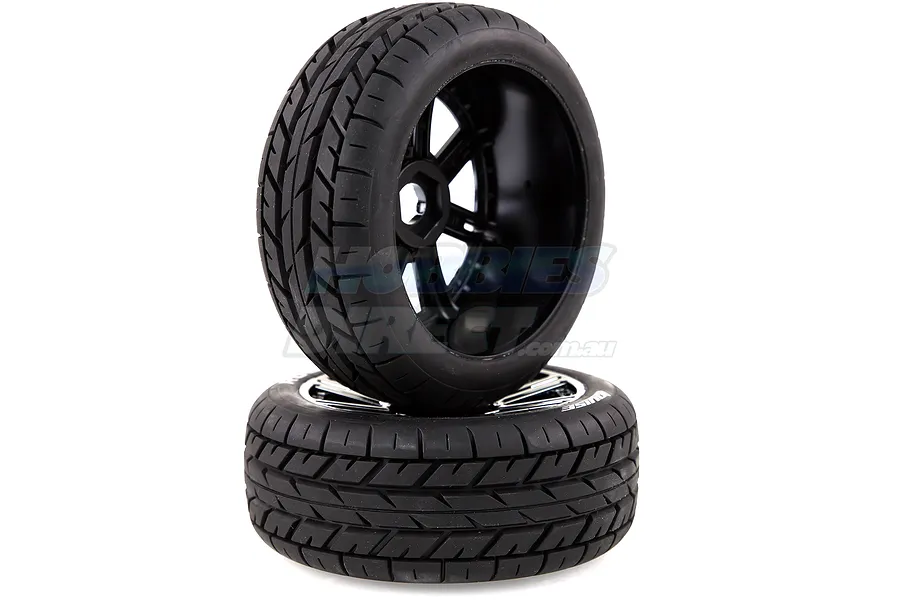 Louise 3.3&amp;quot; B-Rocket Tyres on Black Chrome 8 Spoke Rims - Glued Wheels 2Pcs image 14488