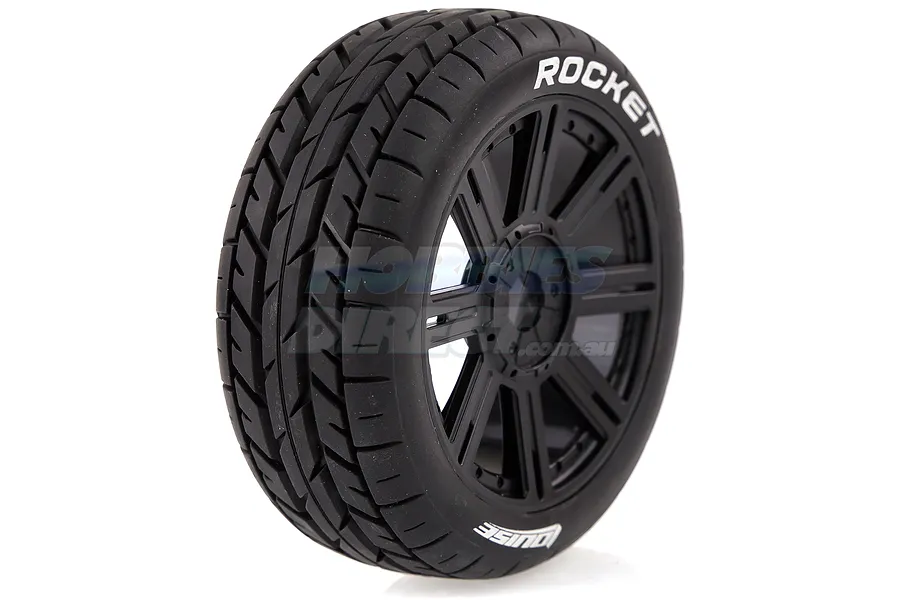 Louise 3.3&amp;quot; B-Rocket Tyres on Black 8 Spoke Rims - Glued Wheels 2Pcs image 14491