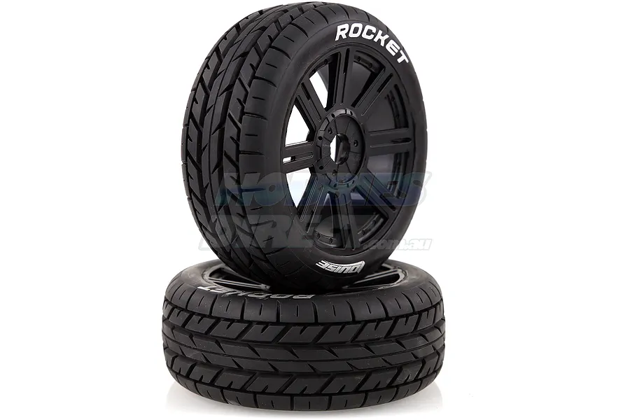 Louise 3.3&amp;quot; B-Rocket Tyres on Black 8 Spoke Rims - Glued Wheels 2Pcs image 14493
