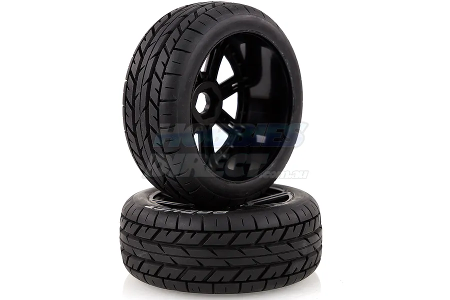 Louise 3.3&amp;quot; B-Rocket Tyres on Black 8 Spoke Rims - Glued Wheels 2Pcs image 14494
