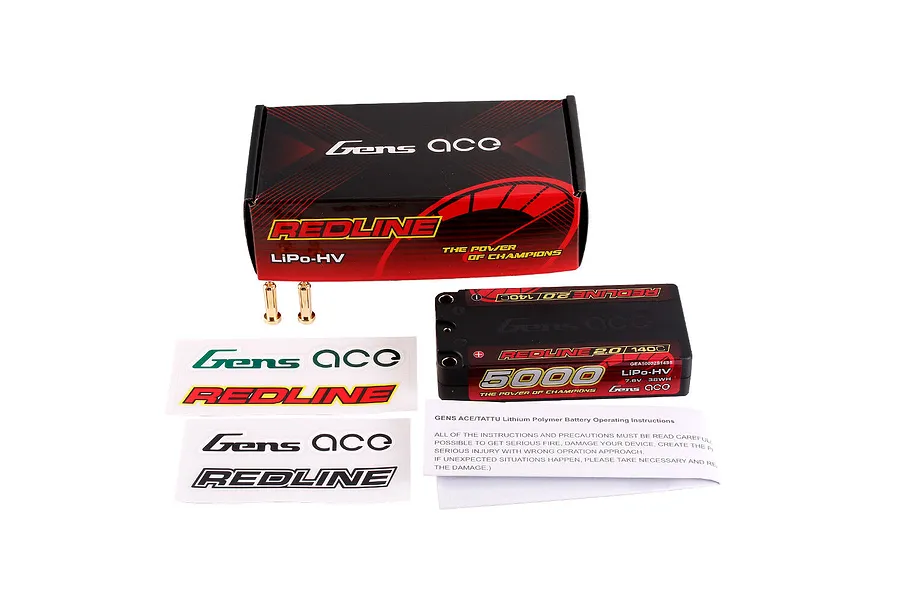 Gens Ace 7.6V 5000mAh 140C 2S Hard Case LiPo Battery image 145080