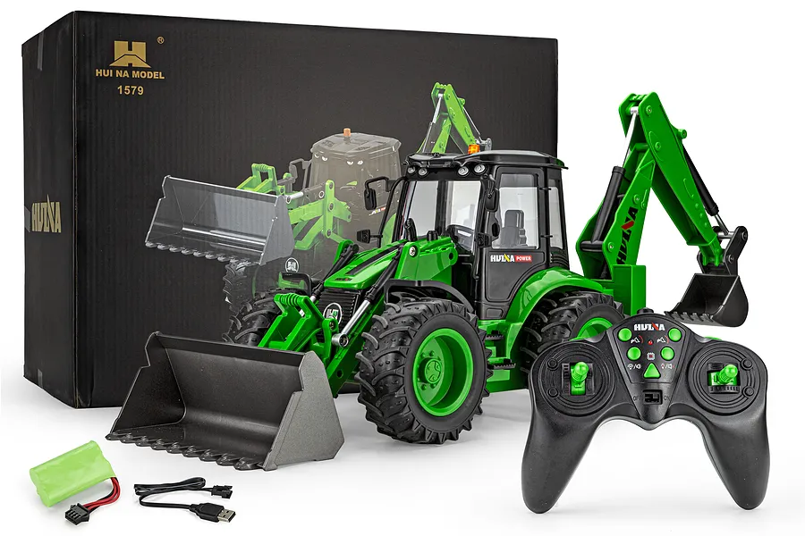 HuiNa 1579 RC Tractor Electric 2WD 1/14 Scale RTR - Green image 145136