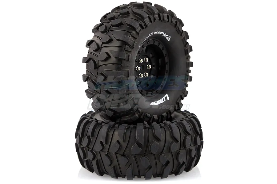 Louise 1.9&amp;quot; CR Rowdy Tyres on Black 9 Spoke Rims - Glued Wheels 2Pcs image 14518