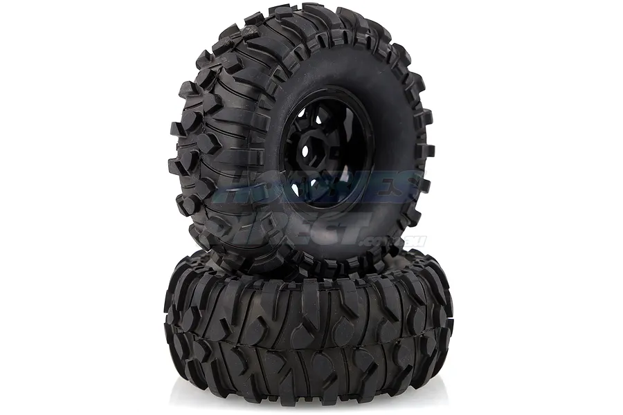 Louise 1.9&amp;quot; CR Rowdy Tyres on Black 9 Spoke Rims - Glued Wheels 2Pcs image 14519
