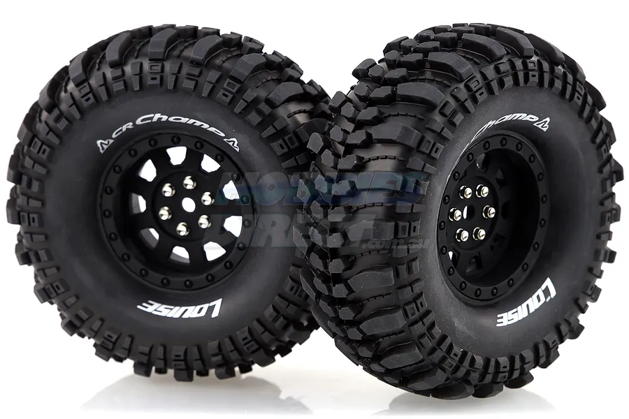 Louise 1.9&amp;quot; CR Champ Tyres on Black 9 Spoke Rims - Glued Wheels 2Pcs image 14522