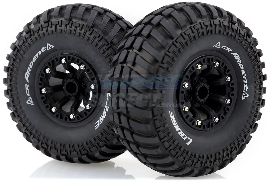Louise 2.2&amp;quot; CR Ardent Tyres on Black 8 Spoke Rims - Glued Wheels 2Pcs image 14533