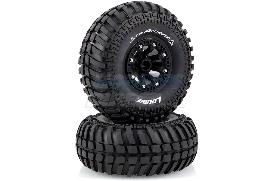Louise 2.2&amp;quot; CR Ardent Tyres on Black 8 Spoke Rims - Glued Wheels 2Pcs image 14534