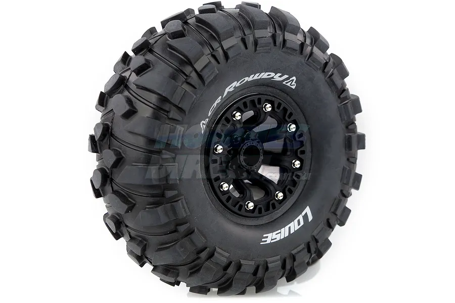 Louise 2.2&amp;quot; CR Rowdy Tyres on Black 8 Spoke Rims - Glued Wheels 2Pcs image 14545