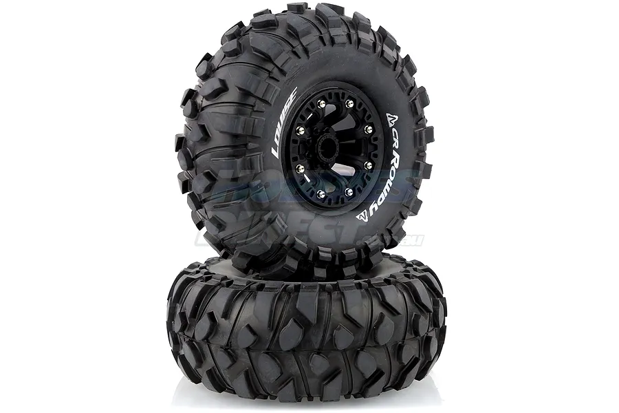Louise 2.2&amp;quot; CR Rowdy Tyres on Black 8 Spoke Rims - Glued Wheels 2Pcs image 14547