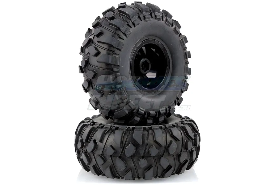 Louise 2.2&amp;quot; CR Rowdy Tyres on Black 8 Spoke Rims - Glued Wheels 2Pcs image 14548