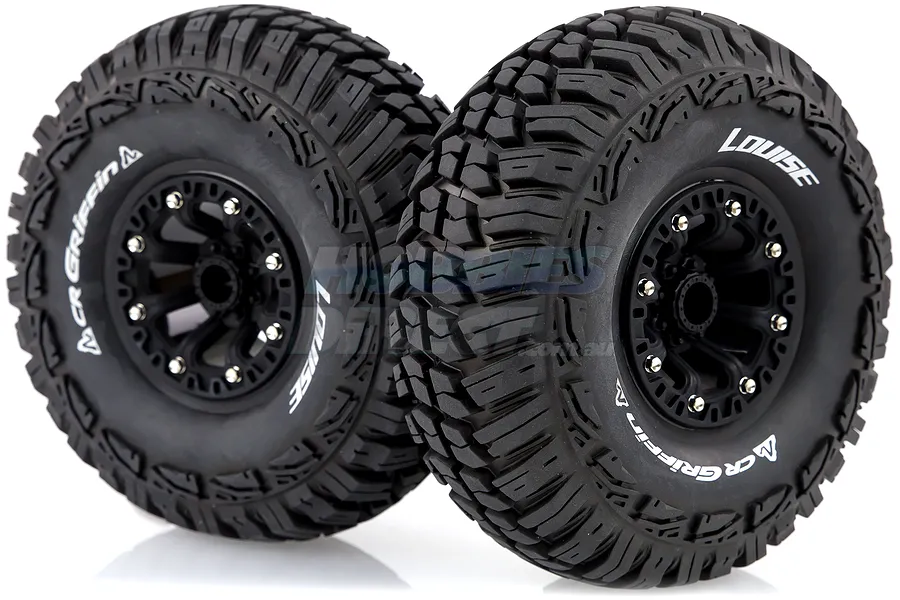 Louise 2.2&amp;quot; CR Griffin Tyres on Black 8 Spoke Rims - Glued Wheels 2Pcs image 14551