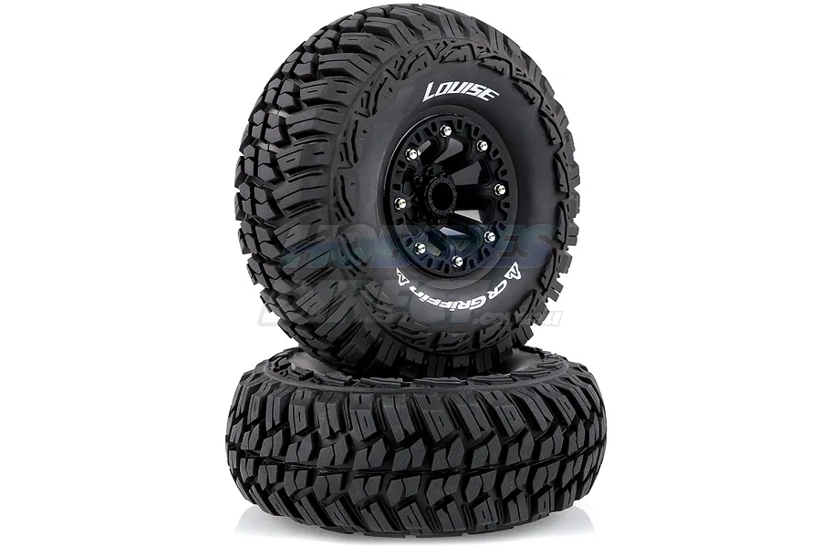 Louise 2.2&amp;quot; CR Griffin Tyres on Black 8 Spoke Rims - Glued Wheels 2Pcs image 14552