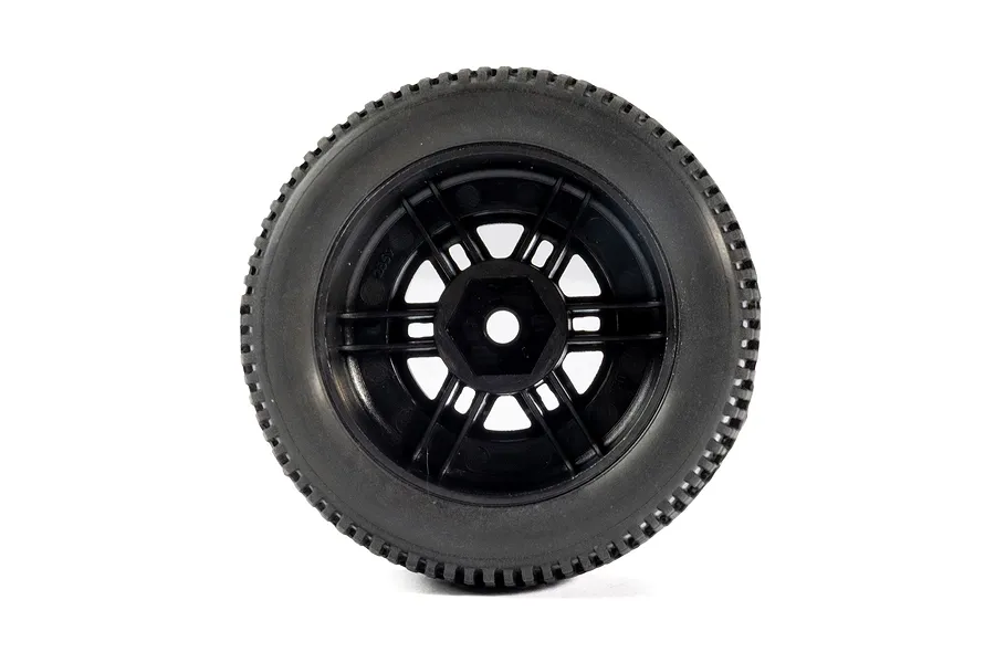 Pro-Line 1/16 King Pin Front &amp;amp; Rear Tyres on Black Split Six Rims - Glued Wheels 4Pcs image 6