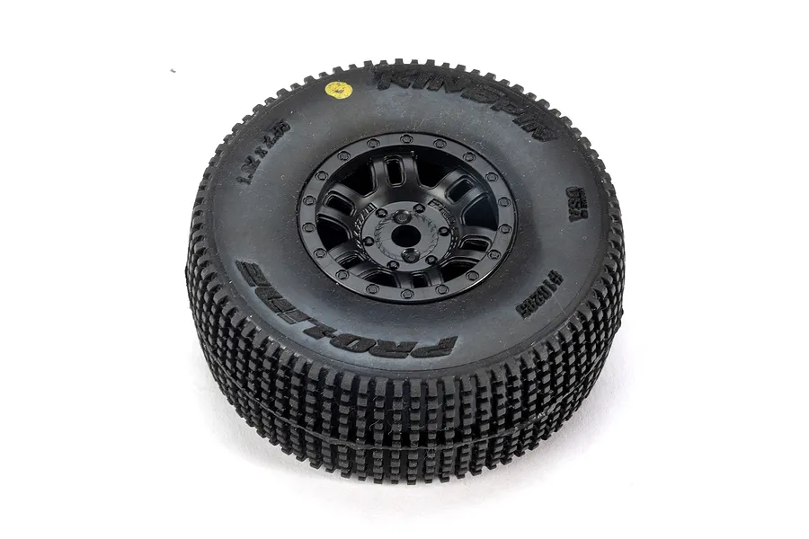 Pro-Line 1/16 King Pin Front &amp;amp; Rear Tyres on Black Split Six Rims - Glued Wheels 4Pcs image 7