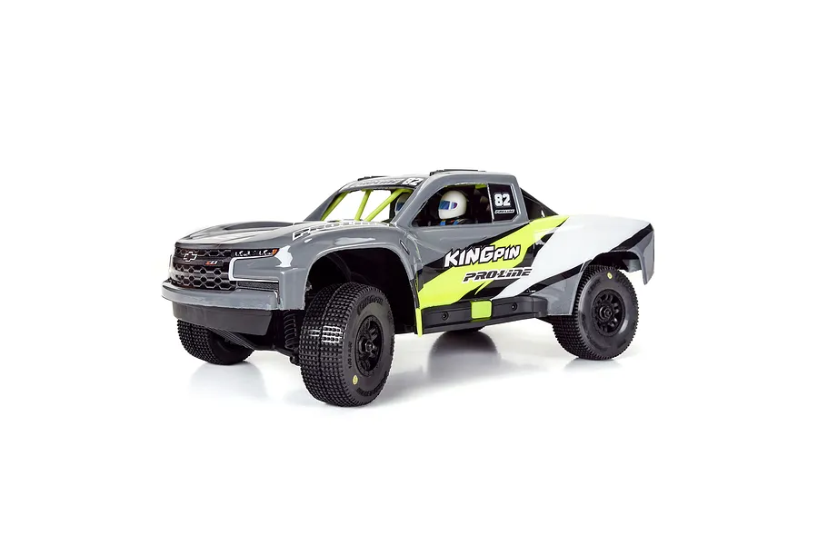 Pro-Line 1/16 King Pin Front &amp;amp; Rear Tyres on Black Split Six Rims - Glued Wheels 4Pcs image 9