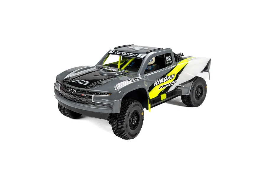 Pro-Line 1/16 King Pin Front &amp;amp; Rear Tyres on Black Split Six Rims - Glued Wheels 4Pcs image 11