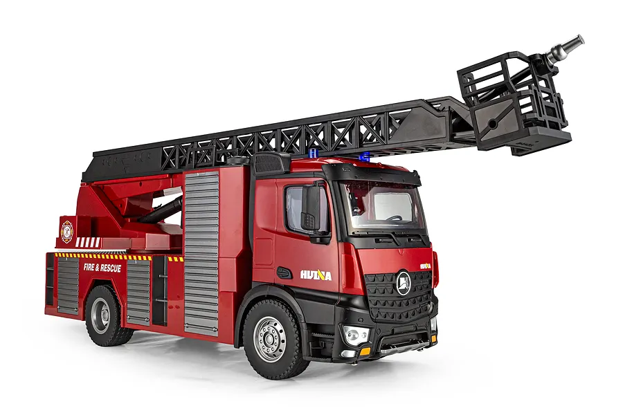 Huina Fire Truck with Water Cannon and Ladder RC Fire Truck Electric 2WD 1/14 Scale RTR image 146251