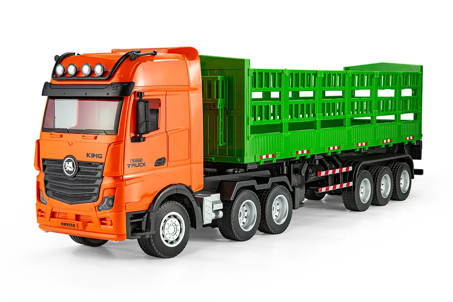 HuiNa 1312 RC Semi Truck Electric 4WD 1/18 Scale RTR - Orange/Green image 146349