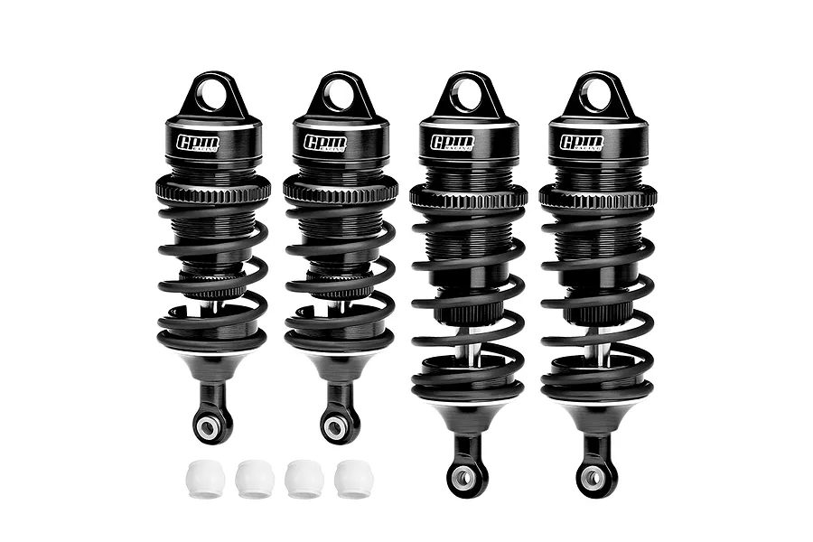 GPM Aluminium 78mm Front &amp;amp; 88mm Rear Adjustable Shocks 4Pcs - Black image 146863