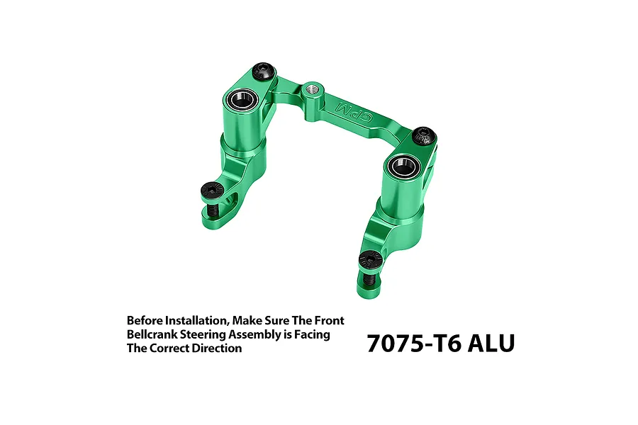 GPM Aluminium Steering Bell Crank/Drag Link Assembly - Green image 1