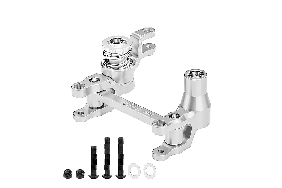 GPM Aluminium Steering Bell Crank/Drag Link Assembly w/ Servo Saver - Silver image 146924