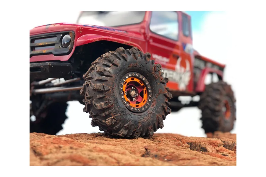 Boom Racing 1.9&amp;quot; AGGRESSOR GEKKO Red Rock Crawler Tyres with Rock Monster Green Foam Inserts 2Pcs image 147016