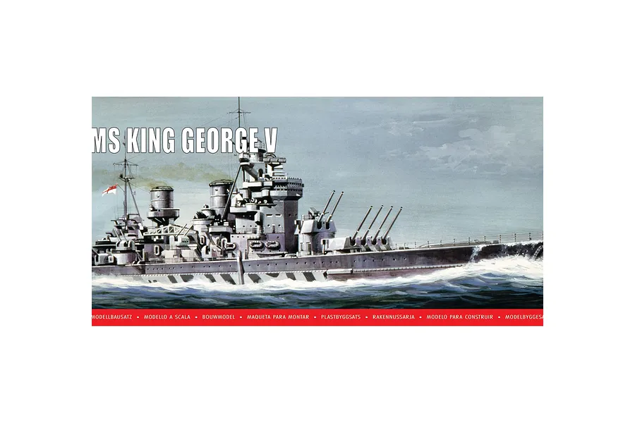 Airfix 1/600 HMS King George V Battleship Scaled Plastic Model Kit image 1