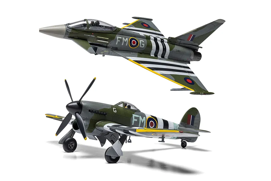 Airfix 1/72 Eurofighter Typhoon FGR.4 &amp;quot;Moggy&amp;quot; &amp;amp; Hawker Typhoon Mk.IB Scaled Plastic Model Kit - Twin Pack image 147179