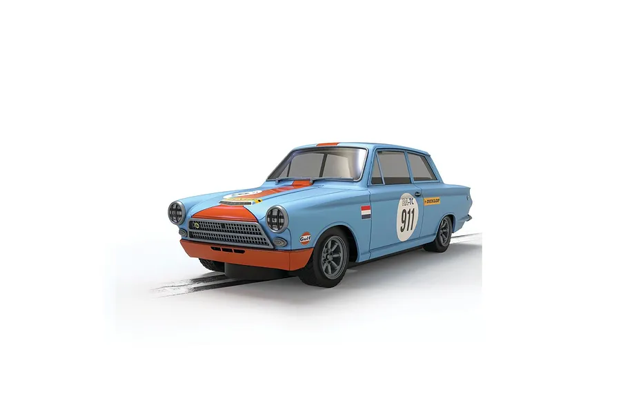 Scalextric 1/32 Ford Lotus Cortina Slot Car - Gulf Edition image 147404