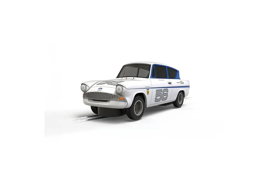 Scalextric 1/32 Ford Anglia - Silver 56 Slot Car image 1