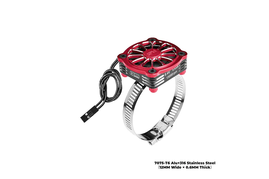 GPM Aluminium 28-42mm Adjustable Mount with 40x40mm Cooling Fan - Red image 147560