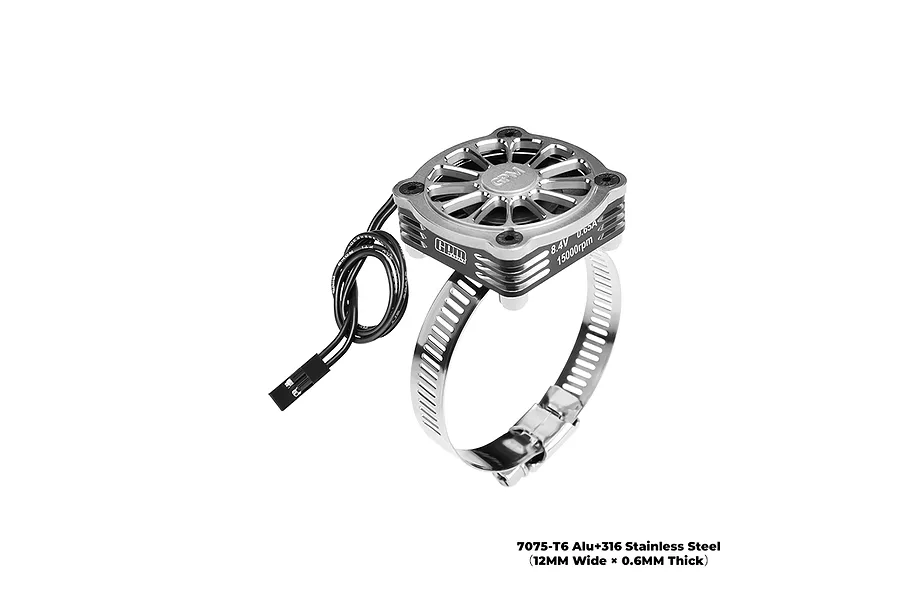 GPM Aluminium 28-42mm Adjustable Mount with 40x40mm Cooling Fan - Silver image 147562