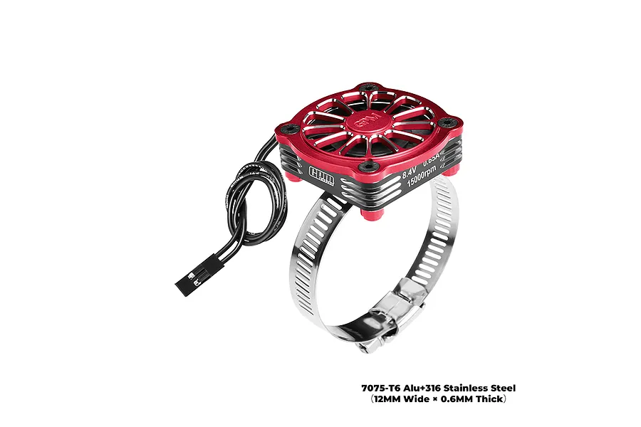 GPM Aluminium And Stainless Steel 40-56mm Adjustable Fan Mount with 40x40x10mm Cooling Fan - Red image 147566
