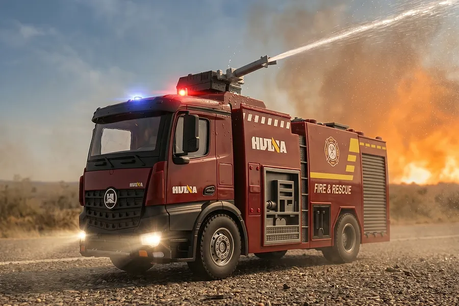 Huina 1562 Fire Truck with Water Cannon RC Fire Truck Electric 2WD 1/14 Scale RTR image 147886