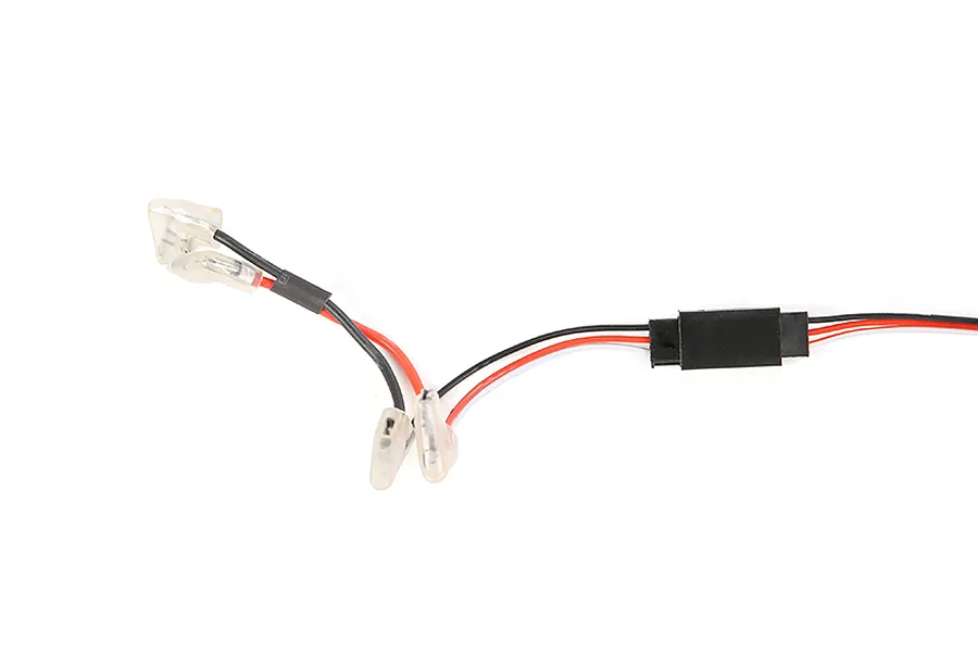 Rovan Gen 3 remote kill switch wiring harness with spade connectors and a black electronic module on a white background.