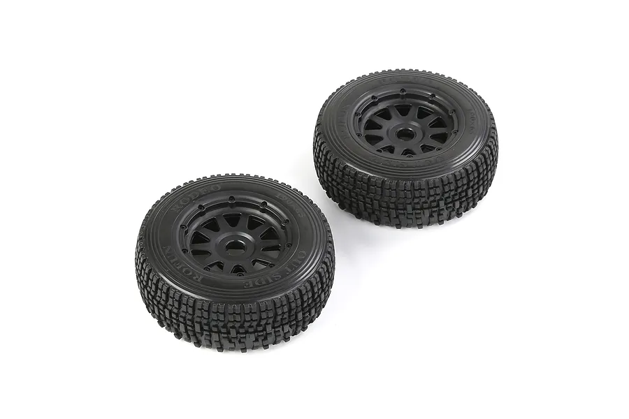 Rovan 1/5 5SC Front Tyres on Black Rims - Beadlock Wheels 2Pcs image 4