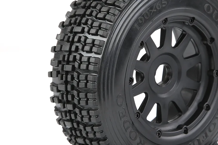 Rovan 1/5 5SC Front Tyres on Black Rims - Beadlock Wheels 2Pcs image 2