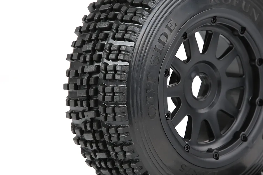 Rovan 1/5 5SC Tyres on Black Rims - Beadlock Wheels 2Pcs image 2