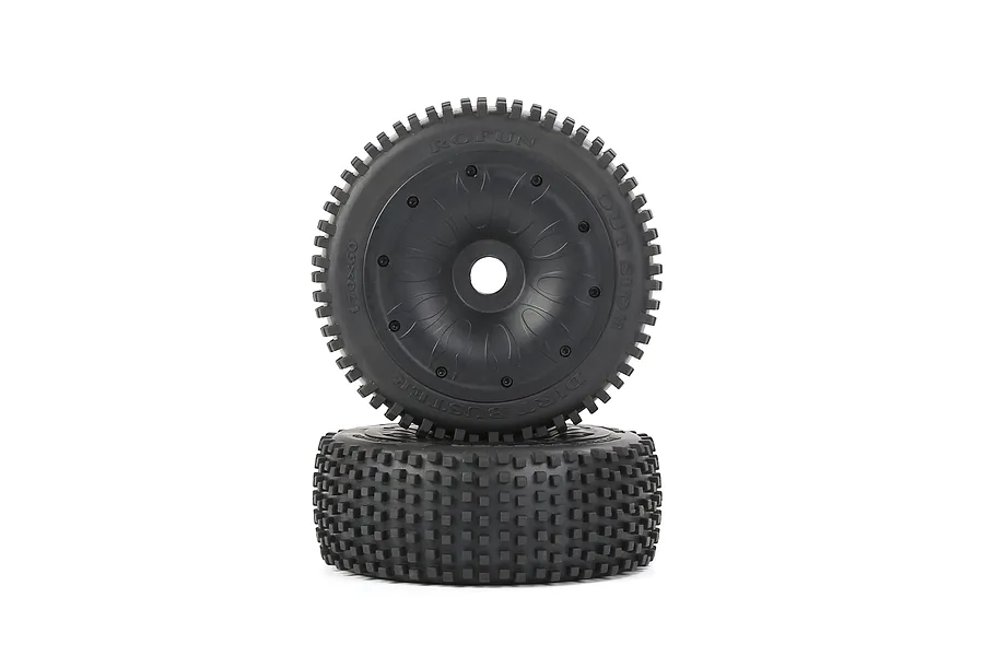 Rovan 1/5 Dirt Buster Tyres on Black Closed Rims - Beadlock Wheels 2Pcs image 9