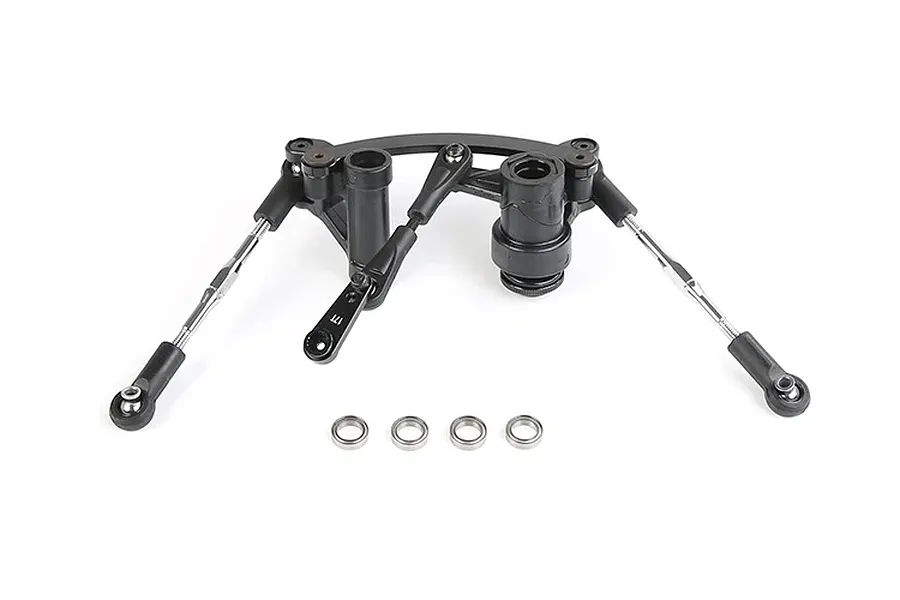 Rovan Aluminium Steering Bell Crank/Drag Link Assembly - Black image 3