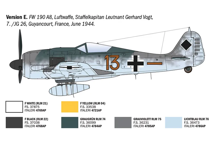 Italeri 1/72 Focke-Wulf FW 190 A-7/A8 Aces Fighter Scaled Plastic Model Kit image 7