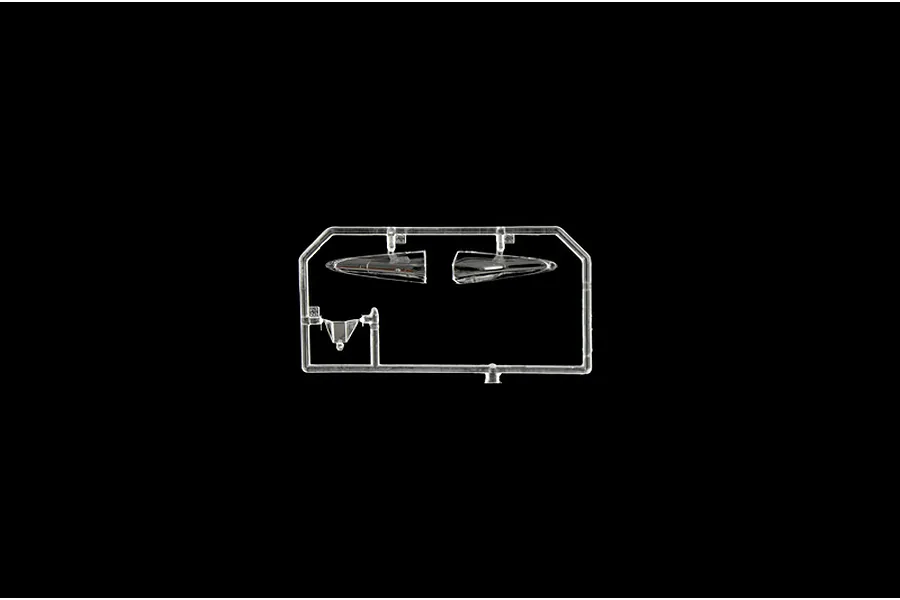 A clear plastic sprue containing a model aircraft canopy and small cockpit part for an Italeri 1/72 scale model kit.