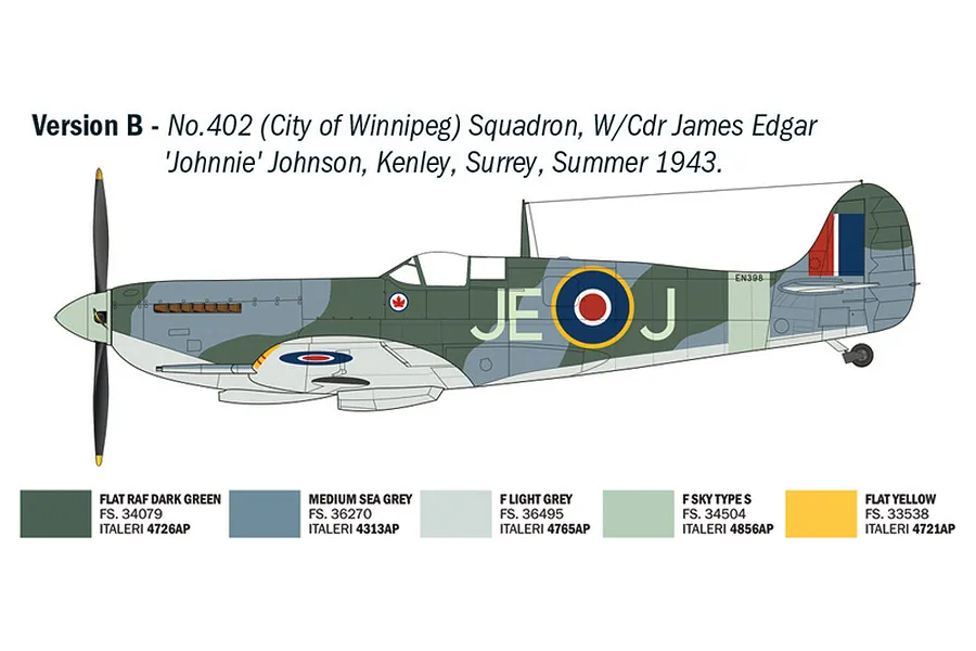 Italeri 1/48 Spitfire Mk. IX Aces Fighter Scaled Plastic Model Kit image 5