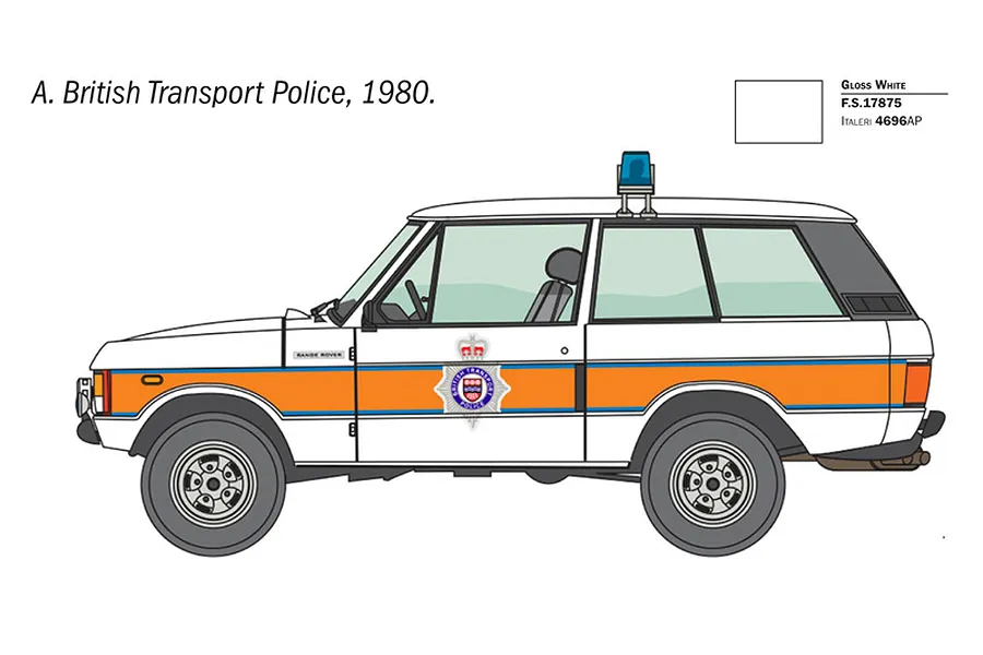 Italeri 1/24 Range Rover Police Wagon Scaled Plastic Model Kit image 3