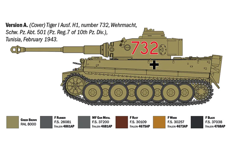 Italeri 1/35 Pz. Kpfw. VI Tiger I Ausf. E (tp) Early Production Tank Scaled Plastic Model Kit image 3