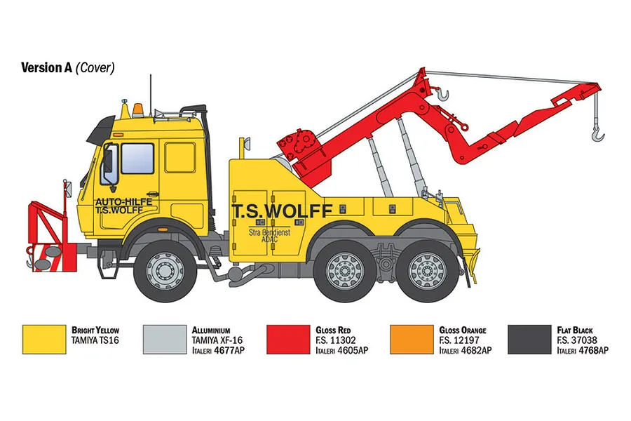 Italeri 1/24 Mercedes-Benz Wrecker Tow Truck Scaled Plastic Model Kit image 148236