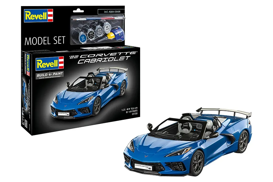 Revell 1/25 Corvette C8 Cabriolet Scaled Plastic Model Starter Kit image 1