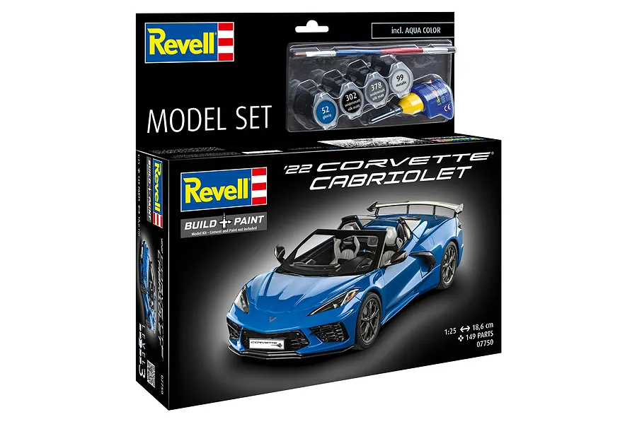 Revell 1/25 Corvette C8 Cabriolet Scaled Plastic Model Starter Kit image 2