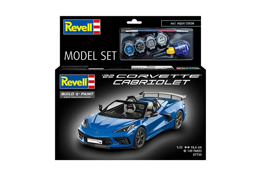 Revell 1/25 Corvette C8 Cabriolet Scaled Plastic Model Starter Kit image 3
